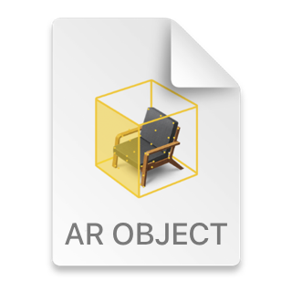 Image of a document icon for an AR object.