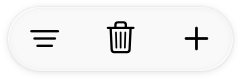 An illustration of an item group with symbol button labels for Filter, Delete, and New.