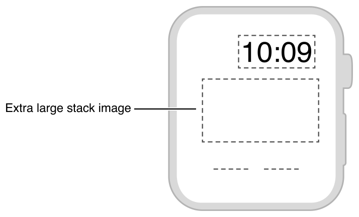 Diagram showing the layout of an image positioned above a short line of text.