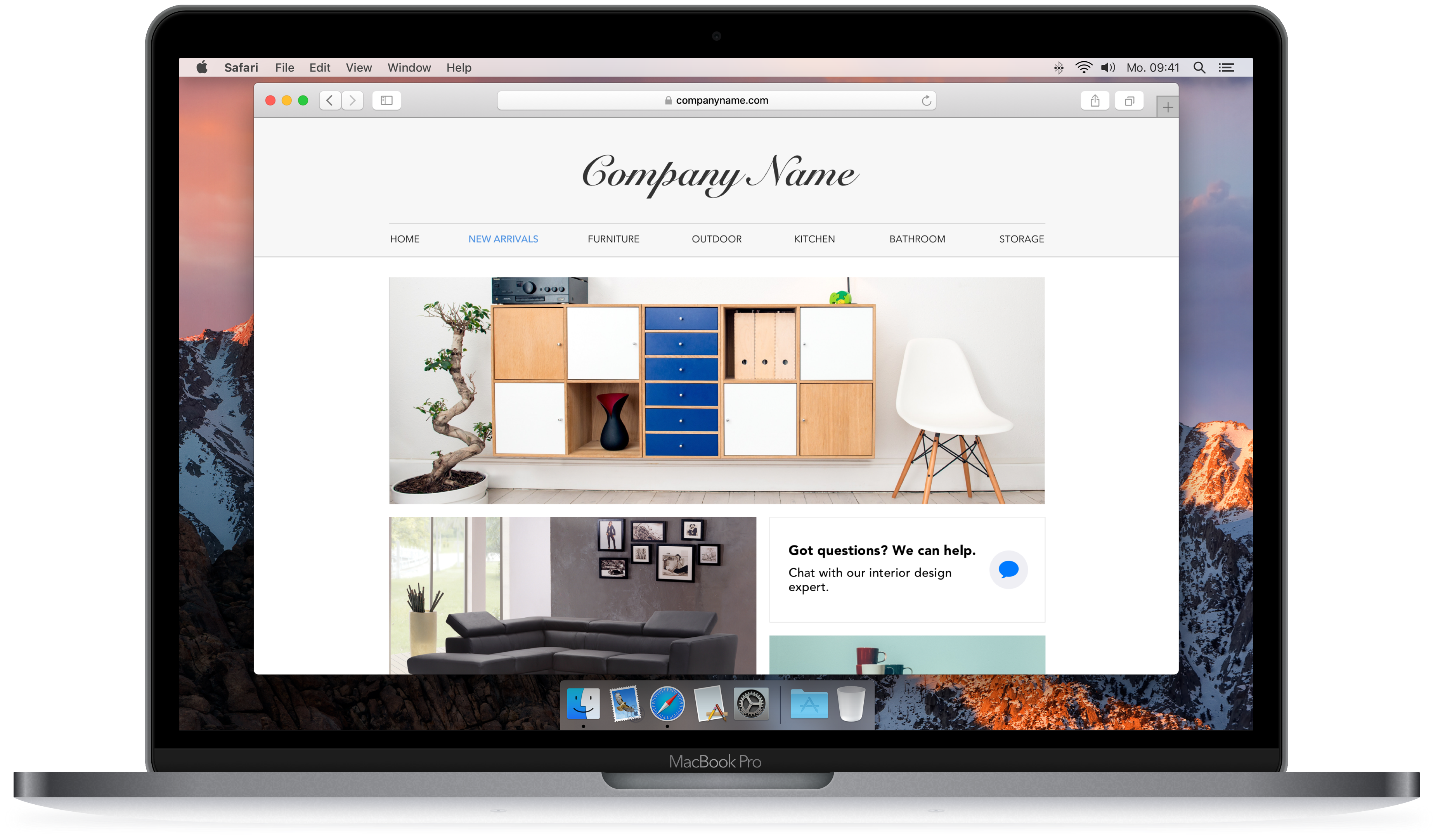 Website depicting the Business Chat button residing in a button container with context and CTA, displayed in Safari.