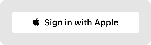 An illustration of a white, outlined button correctly positioned on a light shaded background. The button includes the Apple logo and text that reads 'Sign in with Apple'.