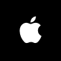 An illustration of a logo-only Sign in with Apple button. The button includes only the Apple logo, and the button has square corners.