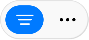An image of two toolbar buttons that share a background. The left button shows the Filter icon in a selected state, using a blue tint color for its background. The right button shows the More icon in an unselected state, using the default appearance for toolbar buttons.