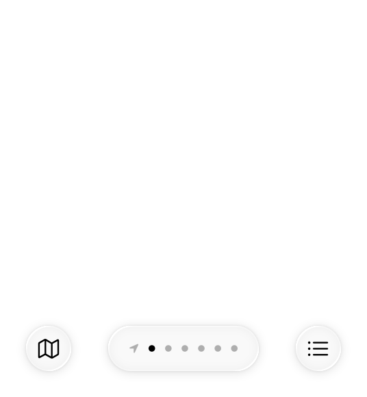 An illustration that represents the Weather app highlighted to show a page control at the bottom edge of the screen. The page control displays the location symbol on the leading side followed by a series of dots.