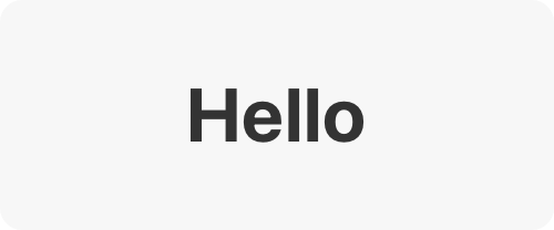 An illustration of a rectangular view containing the word 'Hello,' formatted bold, at a small font size.