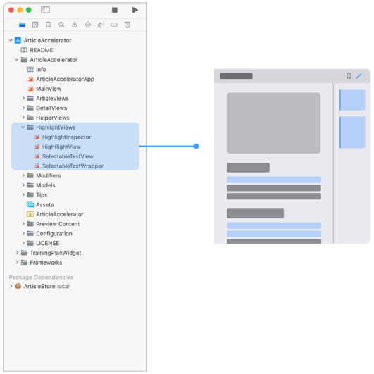Navigating the sample project | Apple Developer Documentation
