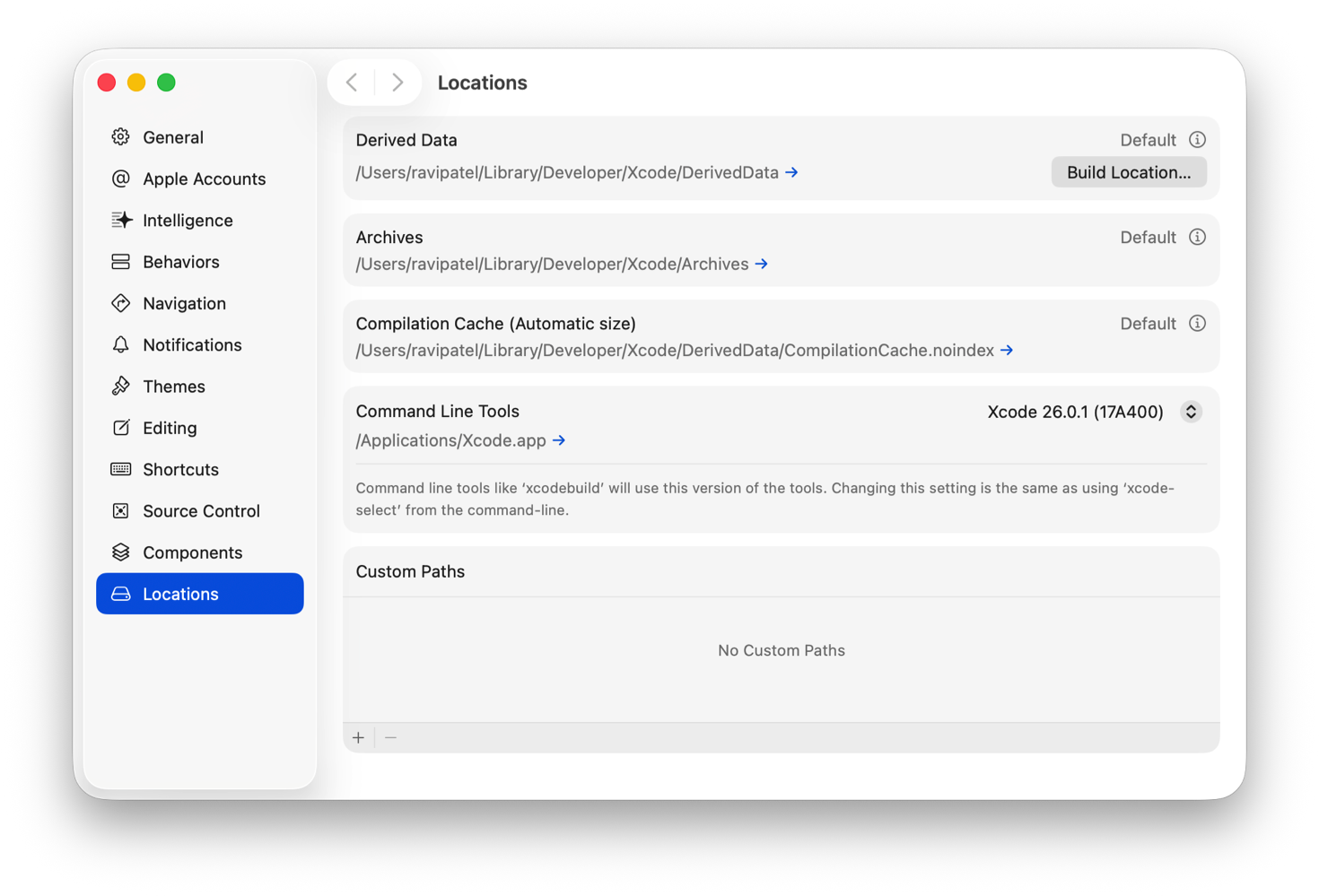 Configuring command-line tools settings | Apple Developer Documentation