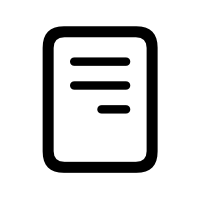 A rounded rectangle that contains three horizontal right-aligned lines.