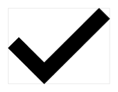 A black check mark.