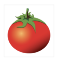 A drawing of a tomato.