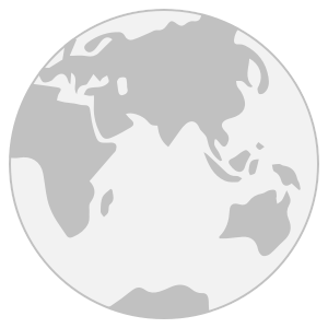 A simplified illustration of a globe that uses solid black shapes to show most of Africa, Europe, Asia, Australia, and Antarctica.