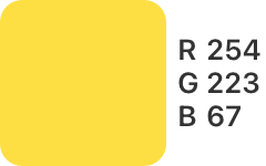 R-254,G-223,B-67