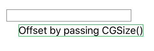 A screenshot showing a view that offset from its original position a CGPoint to specify the x and y offset.