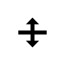 A horizontal bar with up- and down-pointing arrows extending from its midpoint.