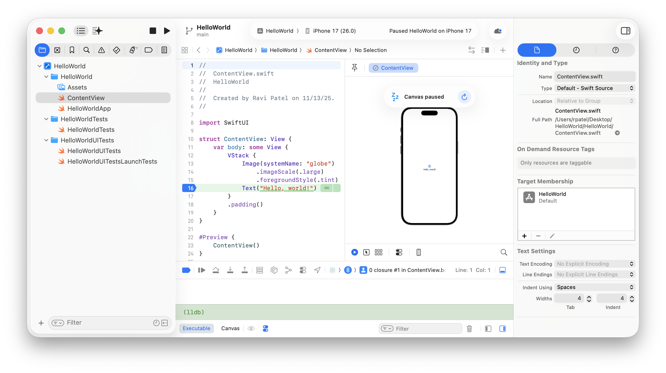 Configuring the Xcode project window | Apple Developer Documentation
