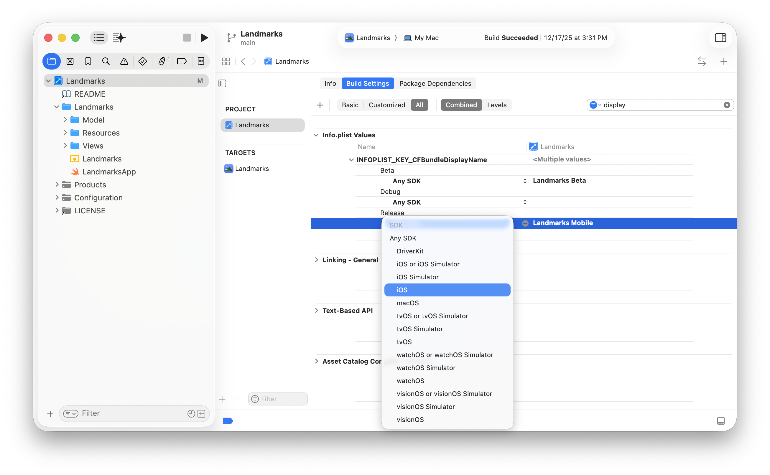 Configuring a multiplatform app | Apple Developer Documentation