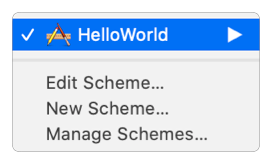 Screenshot of the scheme menu in the toolbar.