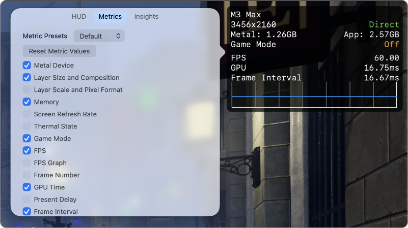 Customizing the Metal Performance HUD | Apple Developer Documentation