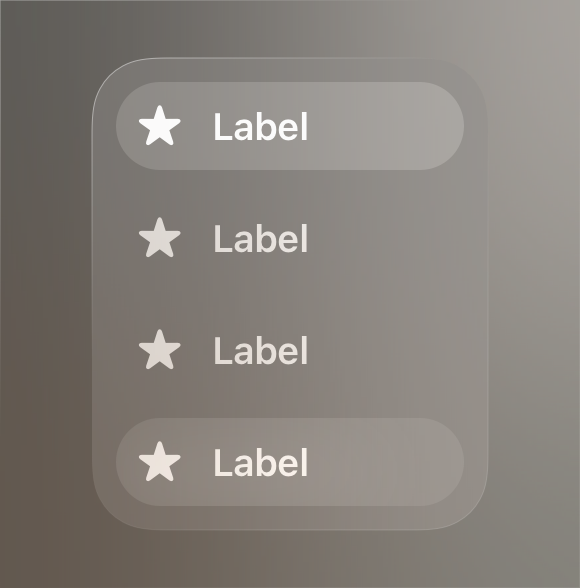 A screenshot showing an expanded tab bar containing both symbols and labels.