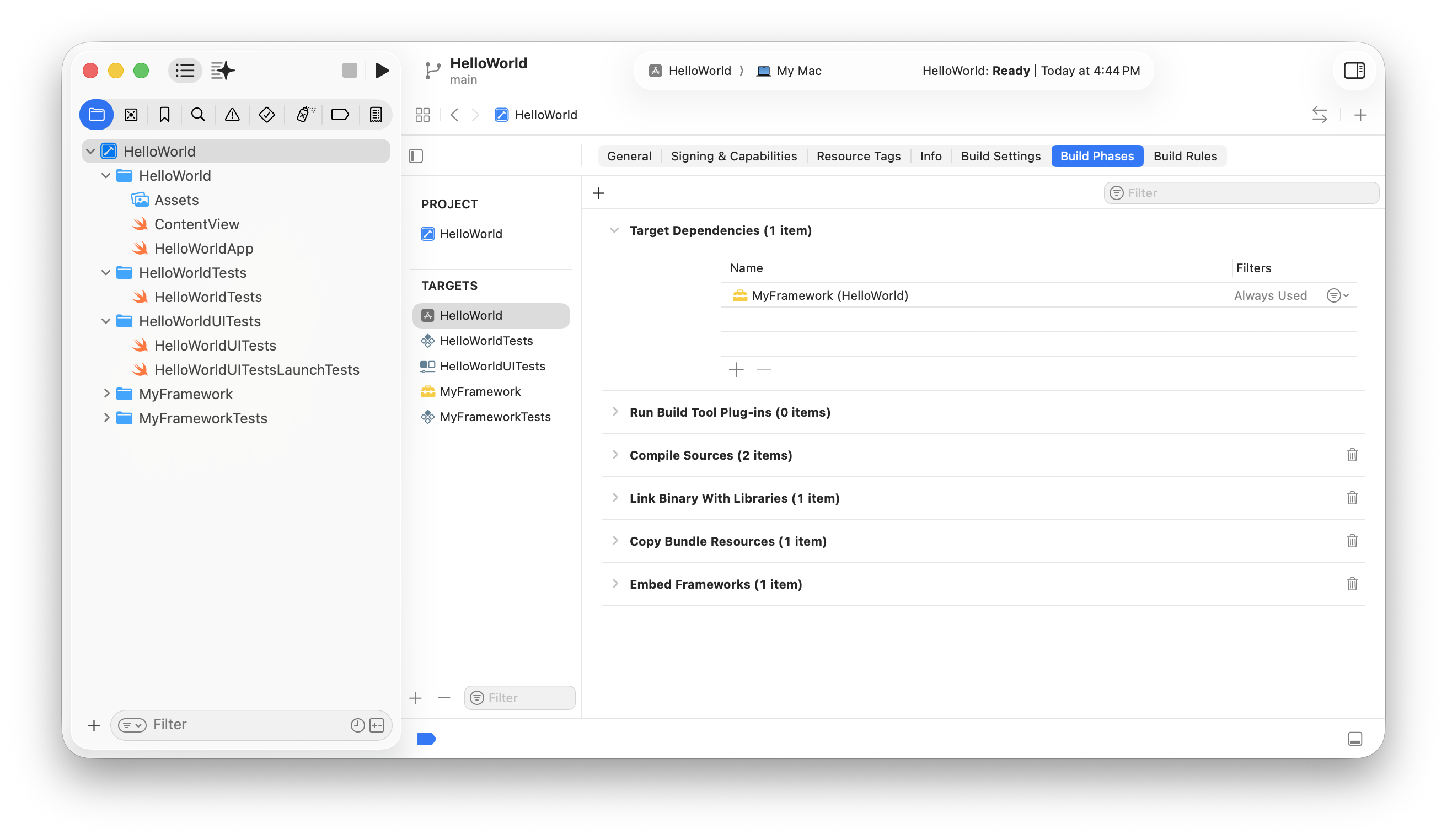 Configuring a new target in your project | Apple Developer Documentation