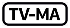 The phrase T V dash M A, inside a black rectangle with rounded corners.
