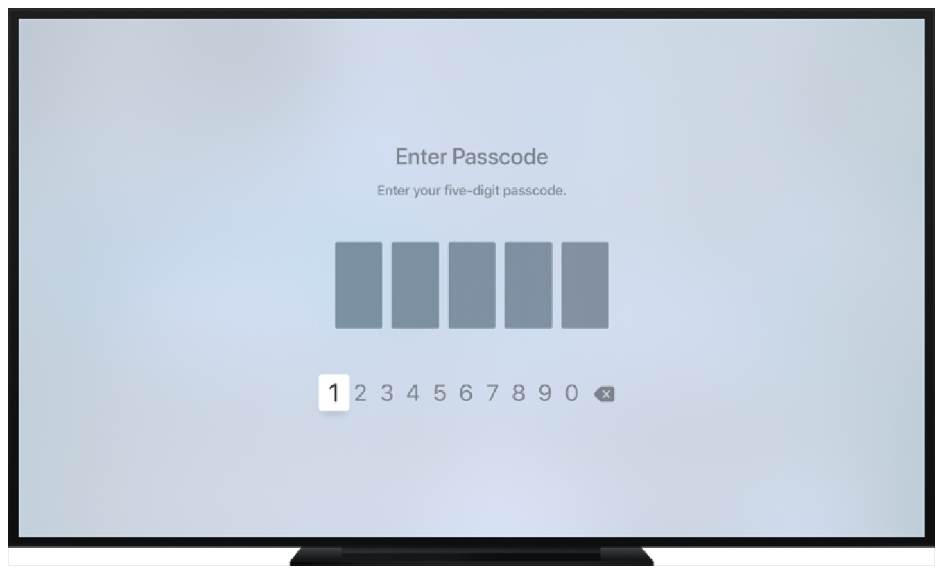 A fullscreen image with five grey boxes in the middle of the screen and a row of numbers from 1 to 0 below the boxes.