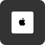 A illustration of a black Apple logo within a white square, which is surrounded by a thick, shaded border. The white square represents the minimum amount of clear space between the Apple logo and other interface elements.