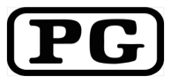 The phrase P G, inside a black rectangle with rounded corners.