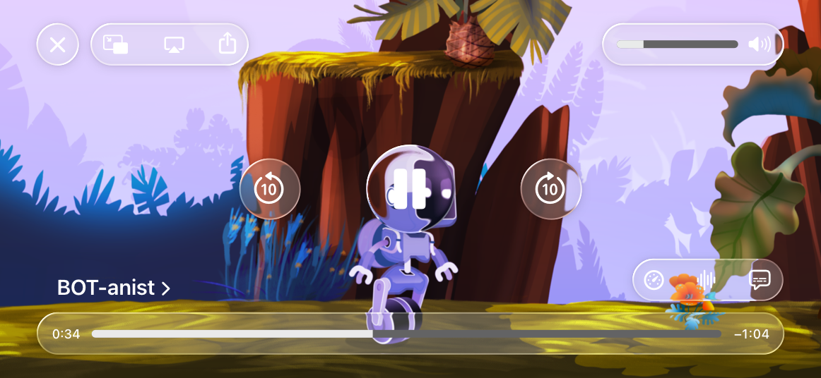 A screenshot of the system-provided media player paused while playing a video.