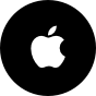 An illustration of a logo-only Sign in with Apple button. The button includes only the Apple logo, and the button is circular.