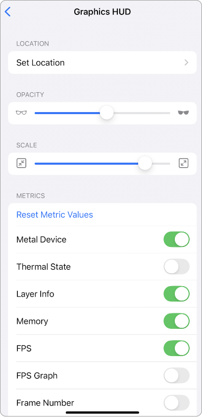 Customizing the Metal Performance HUD | Apple Developer Documentation